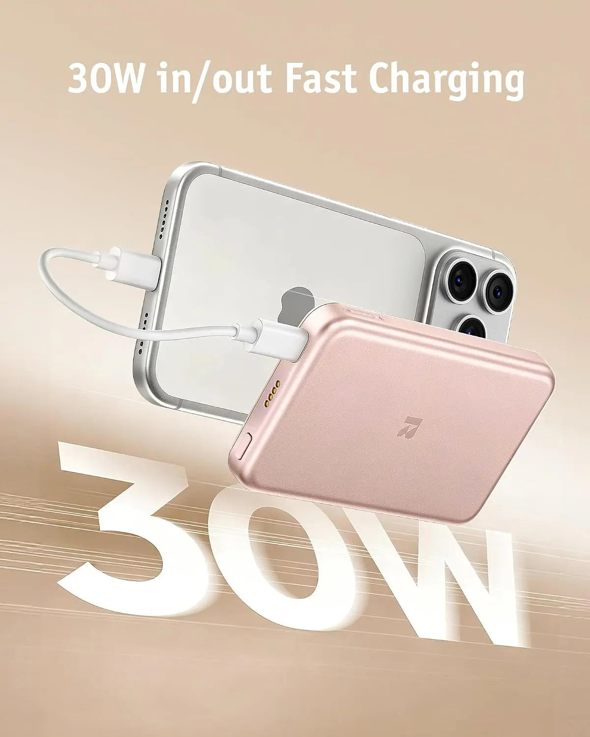 Aurodock 3-in-1 Magnetic Charging Station with 10000mAh Detachable Power Bank, 30W PD MagSafe Charger for iPhone, Apple Watch & AirPods